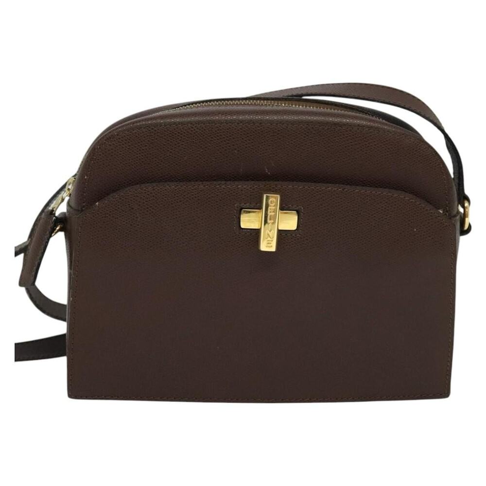 Celine Leather Shoulder Bag Brown